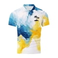 thumbnail image 5 of Fznquz Men's Polo Shirts Short Sleeve Yellow Summer Tie Dye Polos Moisture Wicking Button Mens Shirt XXL, 5 of 5