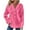 365#Hot Pink, variant on Njagoc3 Womens Solid Color Block Clip Cotton Hooded Button Long Sleeve Hoodie Top