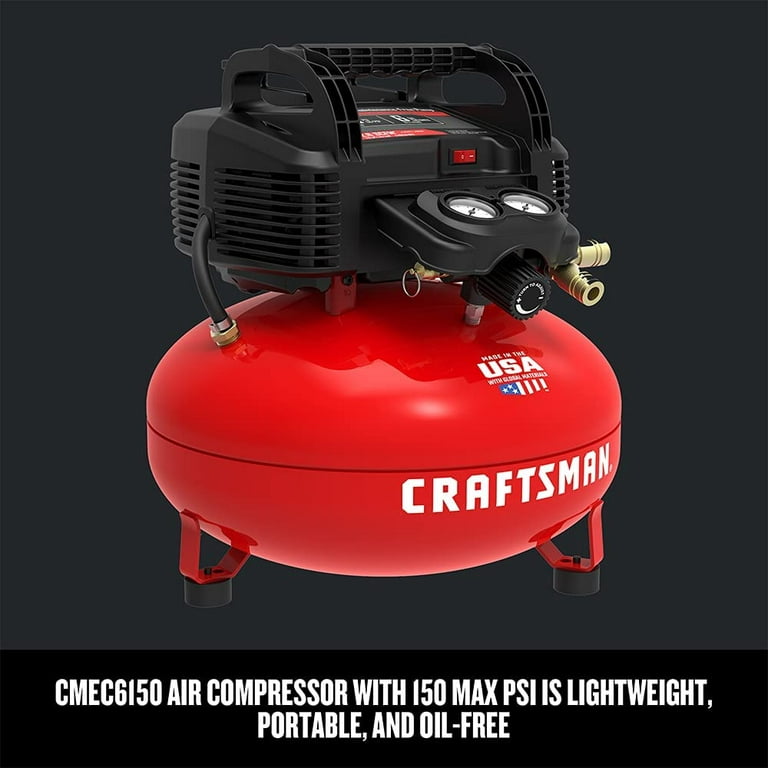 CRAFTSMAN 6-Gallons Portable 150 PSI Pancake Air Compressor in the Air  Compressors department at