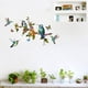 thumbnail image 2 of Pegatinas de pared con patrón de árbol de rama de pájaros y mariposas de colores, 2 uds., papel tapiz autoadhesivo, murales removibles para decoración de habitación, 27,6x9,8 pulgadas Rojo Verde, 2 of 5