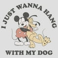 thumbnail image 2 of Women's Mickey & Friends I Just Wanna Hang with my Dog Pluto  Racerback Tank Top White Heather Small, 2 of 4
