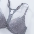 thumbnail image 5 of Gymayou Front Closure Lace Bra For Women Underwire T Back Racerback Bra with Adjustable Strap Grey 90B, 5 of 7