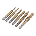 thumbnail image 2 of High Speed Steel Taps Bits, Combination Drill Tap Bit Standard Sizes Wear Resistance M3-M10 With 1/4in Hex Shank For Drilling Tapping Machine, 2 of 8