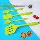thumbnail image 2 of Juego de 5 Utensilios de Cocina de Silicona, Espátulas, Batidor de Huevos, Cepillo, Paleta, Para Cocinar, Hornear y Mezclar (Verde), 2 of 4