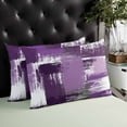 thumbnail image 4 of Abstract Purple Throw Pillow Cover, Modern Geometric Brush Painting Rectangle Decorative Pillow Case Protector Soft Cushion Cover Lumbar Pillowcase for Couch Sofa Bedroom Car Chair Decor 20x30 Inch, 4 of 8