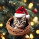 thumbnail image 4 of Colgante de coche de Navidad para gatos - Decoración colgante festiva para espejo retrovisor, mochila y hogar, adorno navideño rojo y verde, 4 of 8