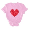thumbnail image 5 of Tbopshirt Womens Tops,Valentine's Day T-Shirts for Women Graphic,Plus Size Tops,Women Valentines Day Heart Printed Short Sleeve T-Shirt Novelty Graphic Tops Casual Round Neck S-XXXL, 5 of 6