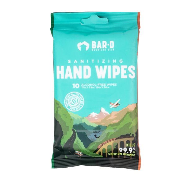 BarD Travel Sanitizing Wipes Sanitizing Hand Wipes (10count packs, 6 packs/box)