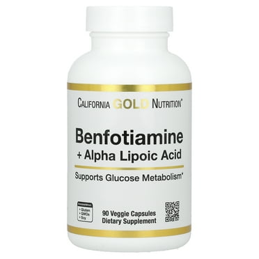 California Gold Nutrition Benfotiamine   Alpha Lipoic Acid and L-Leucine, 90 Veggie Capsules