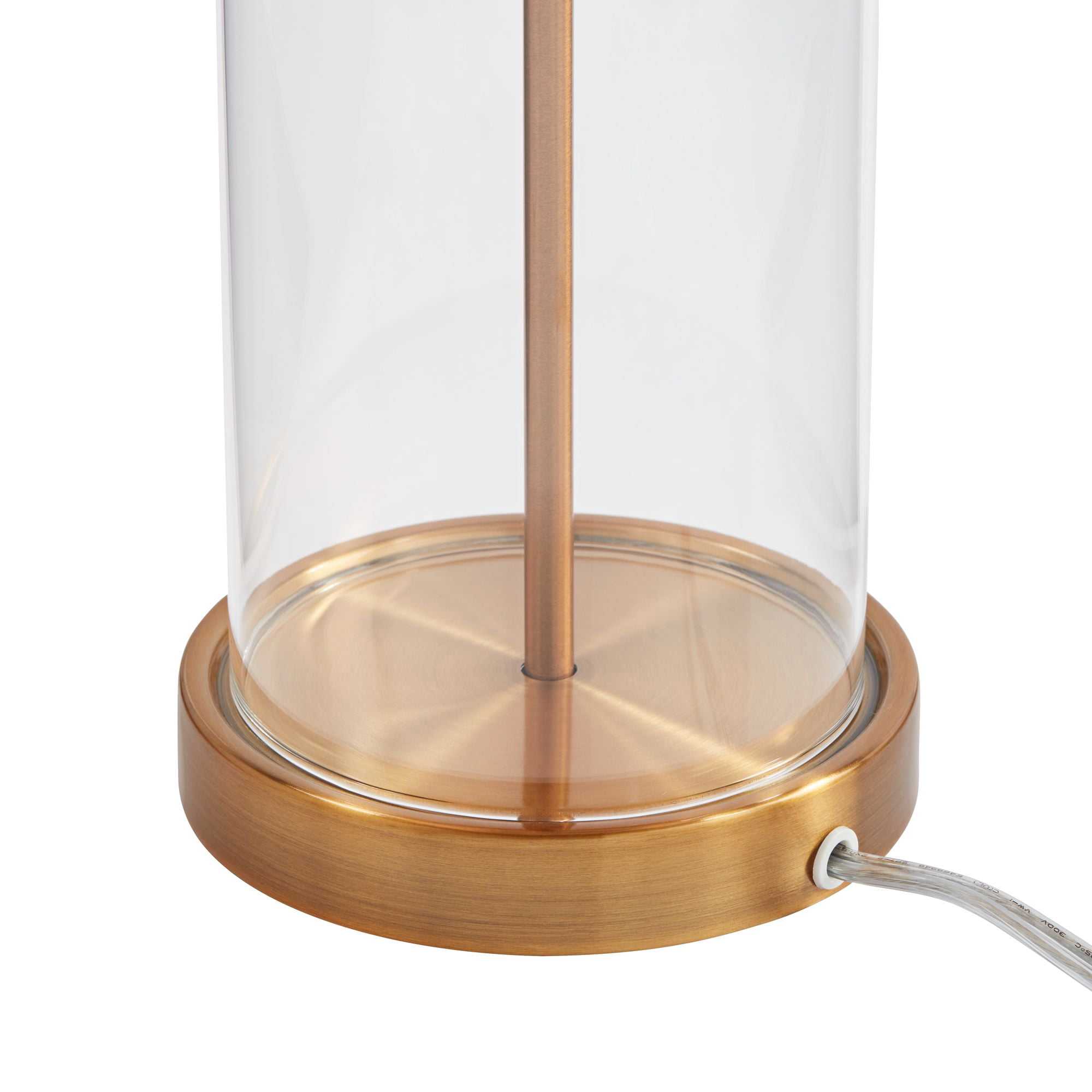 360 Lighting Coastal Table Lamp 26" High Glass Cylinder Gold Fillable White Drum Shade for Living Room Family Bedroom Bedside Nightstand
