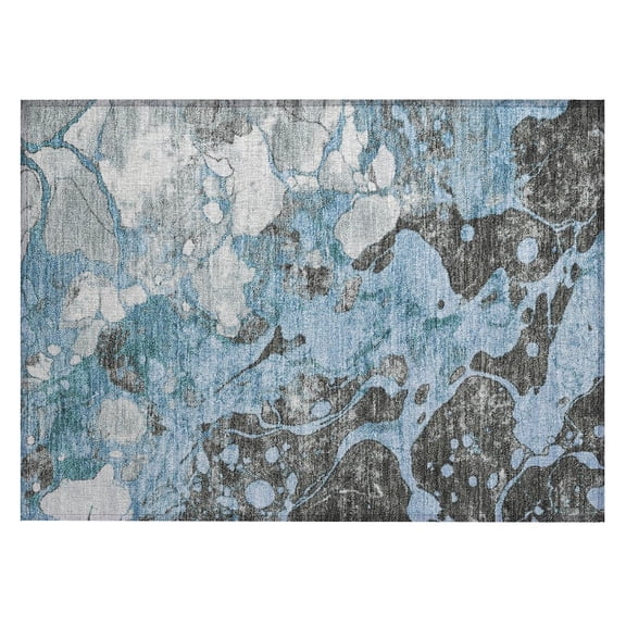 Dalyn Rugs Machine Washable Indoor/Outdoor Chantille Blue 1'8" x 2'6" Rug