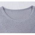 thumbnail image 4 of Women Long Sleeve Crew Neck Pullovers Stitching Color Loose Knitted Sweaters, 4 of 8
