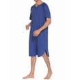 thumbnail image 5 of Ekouaer Nightshirt Men's Short Sleeve Nightgown Cotton Nightwear Comfy Big&Tall Henley Sleep Shirt, 5 of 6