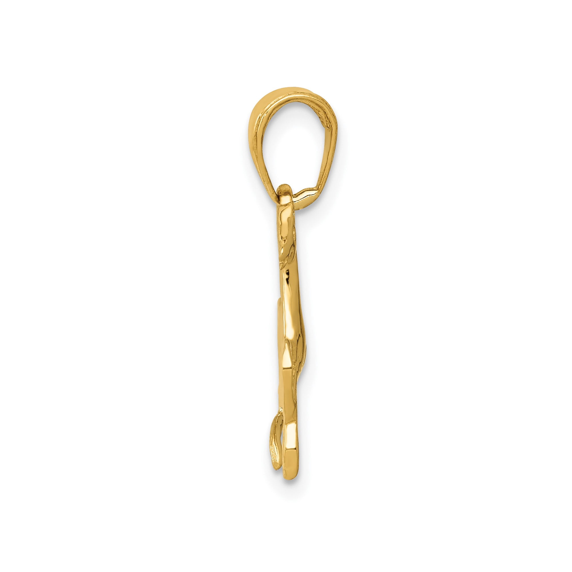 14k Yellow Gold Running Horse Pendant Charm by Jewelry Stores Network, Polished