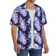thumbnail image 2 of Balery blue starry sky Skull flower Camisa Casual de Manga Corta con Botones para Hombre, Texturizada, Estilo Cubano, para Playa, Verano-X-Large, 2 of 5