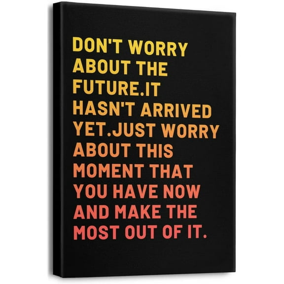 Inspirational Quotes Wall Art for Office Gym Motivational Poster Office Wall Decor Canvas Prints Framed Picture Positive Affirmations Wall Decor for Living Room 12" x 16"