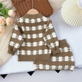 thumbnail image 4 of Odeerbi 3-8 Years Toddler Girls Winter Outfits Plaid Long Sleeve Sweater with Bodycon Skirt Two-piece Set Bow Tie Knitted Short Skirt Set Toddler Girls Clothes, 4 of 5