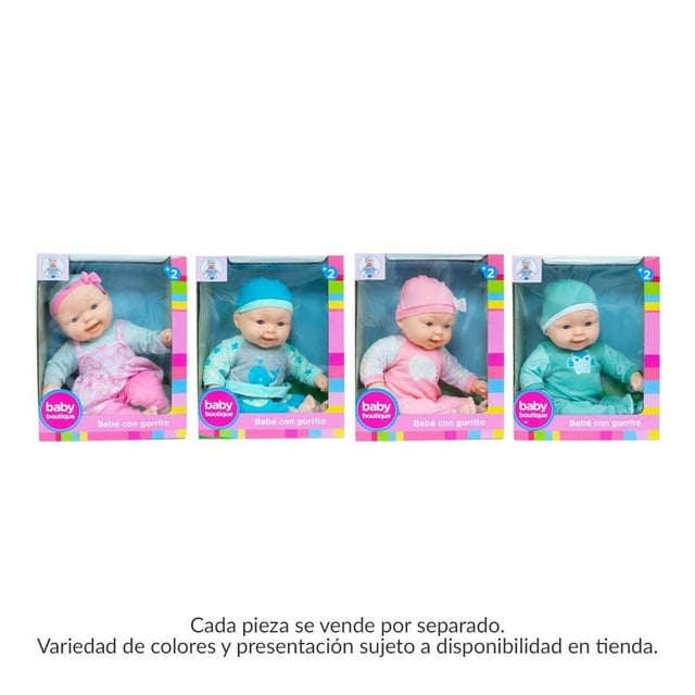 Muñeca Baby Boutique Bebé con Gorrito Varios Modelos Multicolor 1 Pieza