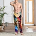thumbnail image 2 of Fuzoiu Colorful Art Dog Print Men's Pajama Pants,Lounge Pants for Men,Lounge PJ Bottoms,Sleepwear Pants with Drawstring Pockets -Large, 2 of 6