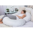 thumbnail image 5 of PharMeDoc Pregnancy Pillow with Soft Jersey Cover - C Shaped Body Pillow for Pregnant Women - Light Grey, 5 of 7