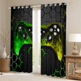 thumbnail image 2 of Castle Fairy Gradient Gamer Boy Black Out Curtains,Video Game Curtains Pack of 2 (42x63 Each),Geometric Hexagon Bedroom Curtains,Microfiber Bedroom Decor, 2 of 6