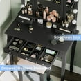thumbnail image 7 of Amuzer Vanity Table Set with LED Lights, Makeup Desk with Storage Drawers, Black, 7 of 7