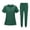 AH08-Dark Green, variant on Scrub For Women Set- 1/4 Zip Crew Neck Top & Yoga Waistband Cargo Pants Stretch Scrub Set Quick Drying Nursing Uniforms Black S