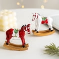 thumbnail image 3 of Figuritas de caballos colgantes de Navidad Adorno de caballo blanco mecedora de resina Decoraciones llamativas para crear un ambiente festivo, 3 of 7