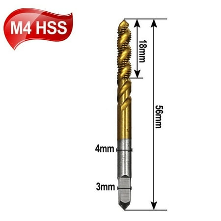 

BAMILL 1Pcs HSS Screw Tap Metric Spiral Thread Tap Drills High Speed Steel Hand Tap
