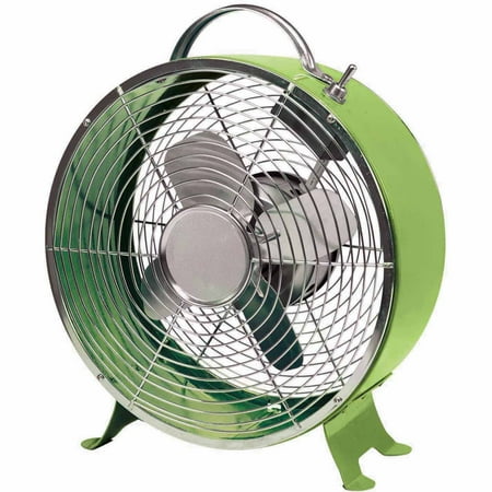 Comfort Zone 10" Drum Decorative Metal Fan, Color May Vary