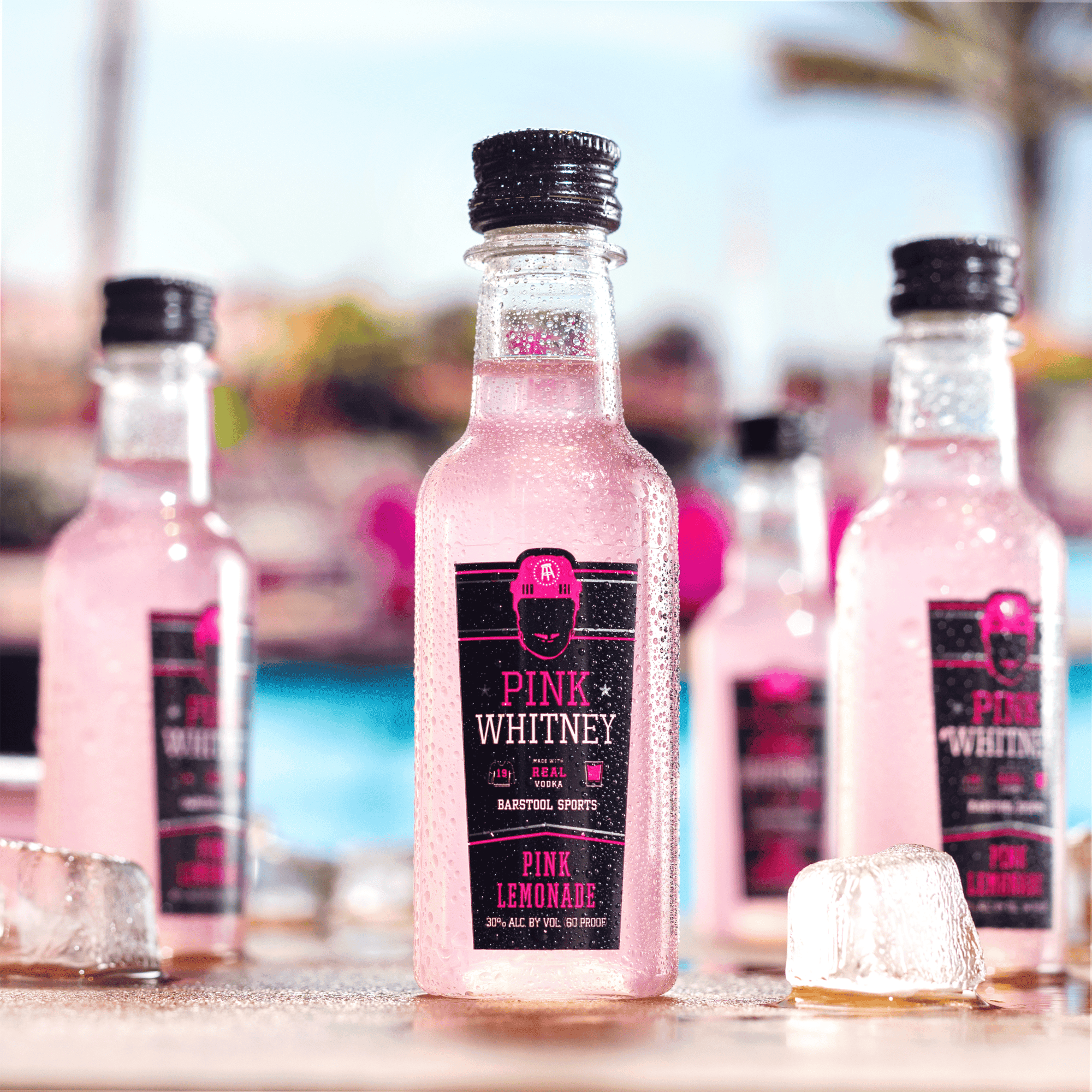 Pink Whitney Lemonade Flavored Vodka, 10 Pack, 50ml Plastic Bottles, 30% ABV