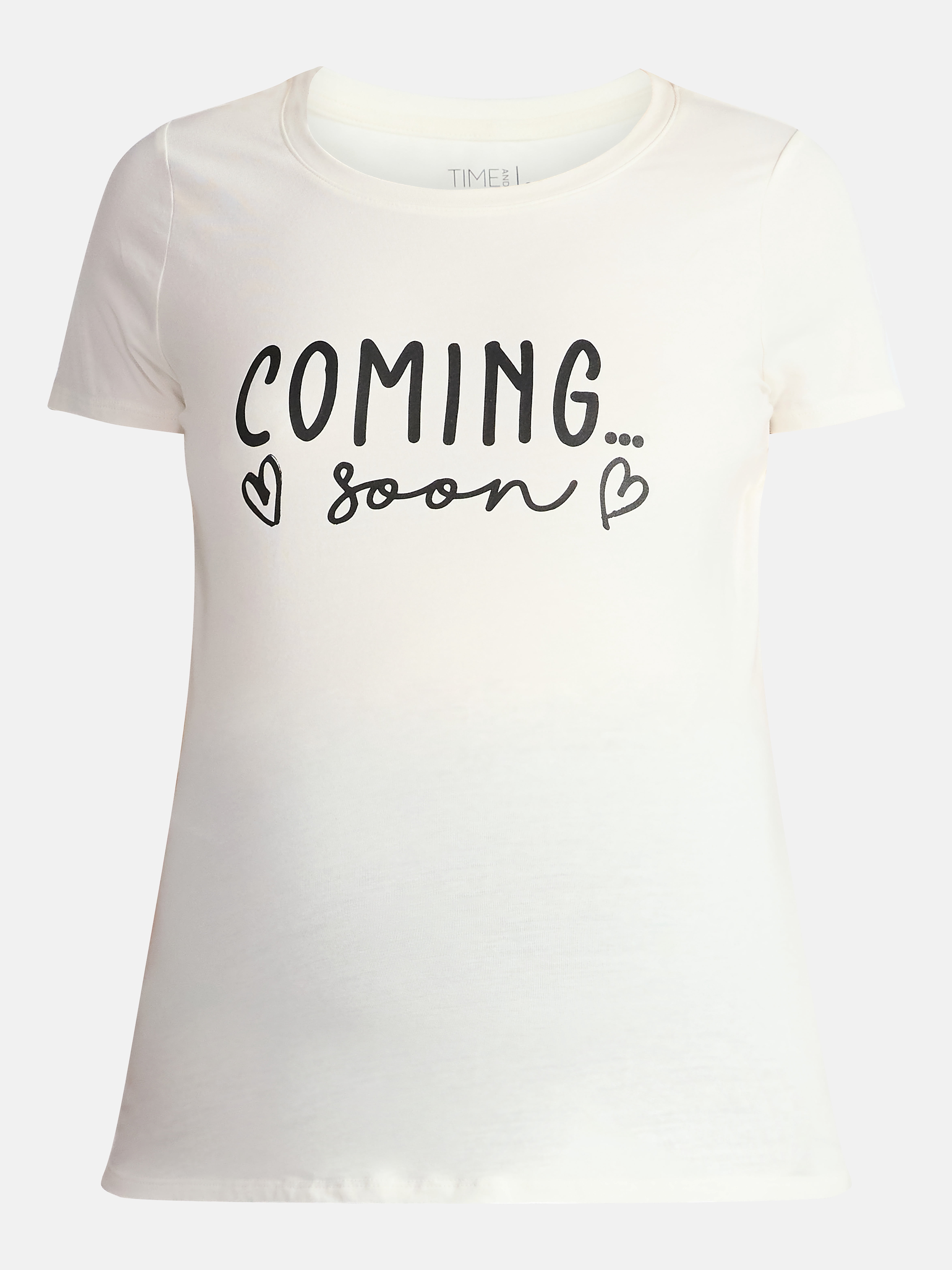 Time and Tru Women’s Maternity Graphic Tee with Short Sleeves, Sizes S-XXL