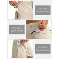 thumbnail image 4 of Pantalones cortos cargo de senderismo Pudolla para hombre, color caqui, ligeros, 4 of 7