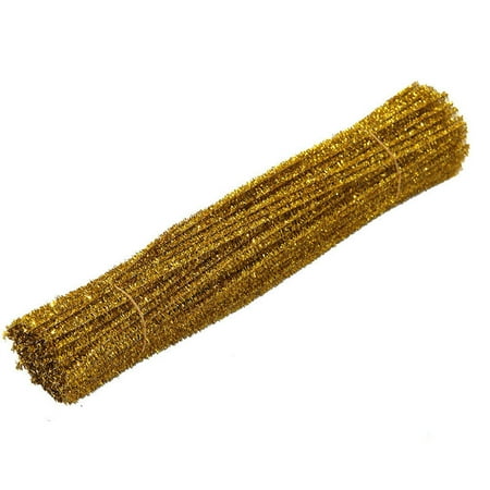 

Pgeraug Plush strip 100PC Chenille Stem Flash Color Pipe Cleaners Set for DIY Arts Crafts Decoration Office&Craft&Stationery Gold
