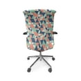 thumbnail image 5 of Ambesonne Grunge Office Chair Cover Stretchable High Back, Simplistic Triangles Art, Almond Green and Coral, 5 of 6