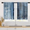 thumbnail image 1 of Blue Kitchen Curtains 36 Inch Length Grey Window Curtains Over Sink Set of 2, Abstract Painting Art Short Tier Curtain for Kitchen, Modern Small Kitchen Decor 26x36 Inch, 1 of 5