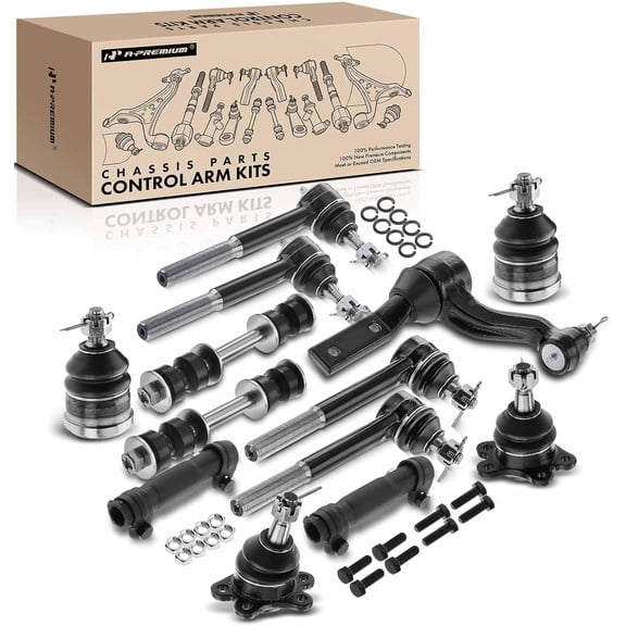A-Premium Set of 13, Front Sway Bar Link, Upper & Lower Ball Joint, Inner & Outer Tie Rod End, Compatible with Chevrolet & GMC - C1500 1988-1992, C1500 Suburban 1992, C2500 1988-1992