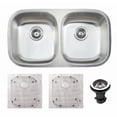thumbnail image 2 of Empire 32 1/2 Inch Undermount 50/50 Double Bowl 16 Gauge Stainless Steel Kitchen Sink Set Soundproofing, 2 of 4