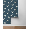 thumbnail image 2 of NextWall  Cranes Peel and Stick Wallpaper 27 in. W x 18 ft. L - Denim Blue, 2 of 7