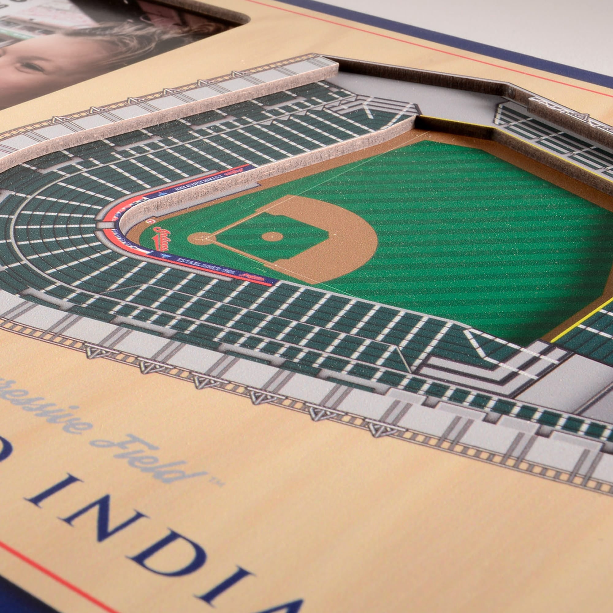 Brown Cleveland Indians 3D StadiumViews Picture Frame
