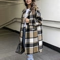 thumbnail image 6 of Tqcoqu Long Wool Blend Jacket for Women, Hooded Plaid Coat Oversized Button Down Shacket 2026 Fall Winter Casual Warm Trench Coats, 6 of 9