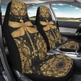 thumbnail image 4 of Xoenoiee Yellow Mandala Dragonfly Pattern Car Seat Covers 2 Packs Set Auto Interior Accessories Universal Bucket Front Seats Protector Cover for Cars Sedan SUV, 4 of 6