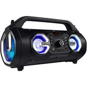 Boytone BT-16S Portable Bluetooth Boombox Speaker, Indoor/Outdoor, 25W, Loud Sound, Deeper Bass, EQ, 5" Subwoofer, 2 x 3 Tweeter, FM, 9H Playtime, USB, Micro SD, AUX, Microphone, Recording, LED Light