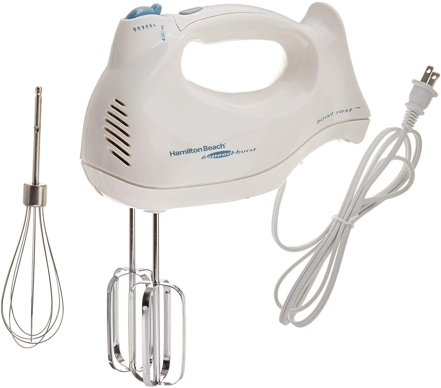 Shardor Hand Mixer Electric Whisk, Anti-Splash Hand Whisk, 6 Speeds with Turbo Button, Snap-On Storage Case, Easy Eject Button, 5 Stainless Steel