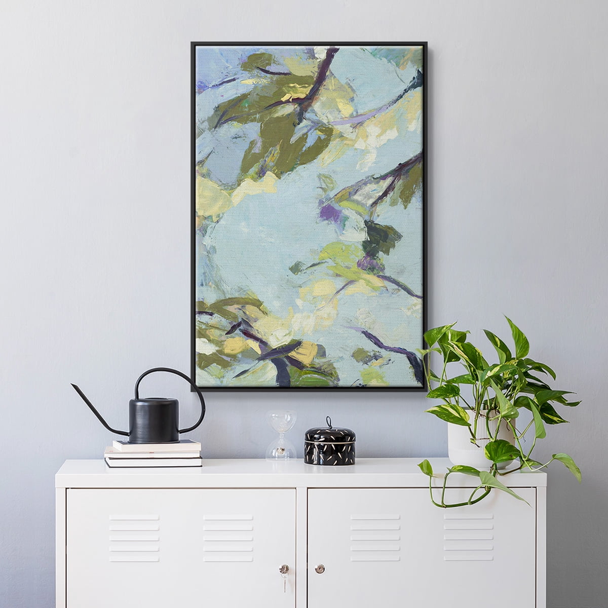 Aqua Sky Framed Premium Gallery Wrapped Canvas - Ready to Hang - 17 x 25 - Black Floating Frame
