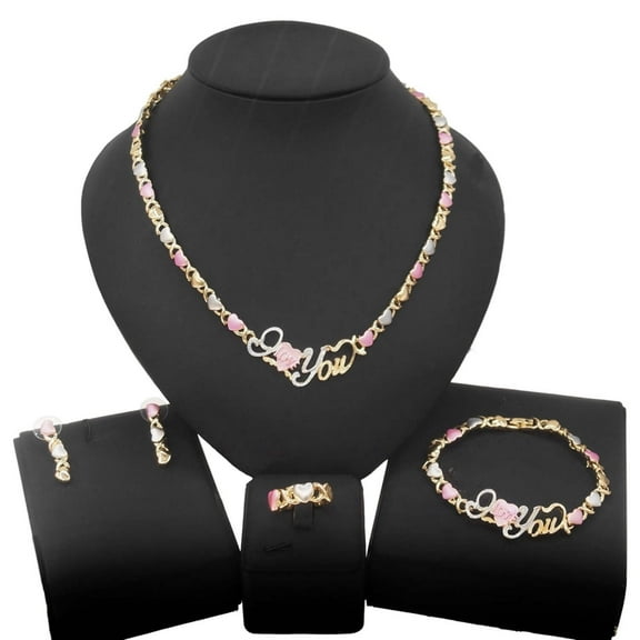 JoeytheJewelryNY HUGS &KISSES tri colors I love you set gold Plated #117