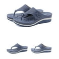thumbnail image 6 of AnuYalue Orthopedic Sandals for Women Flip Flops Dressy, Summer Thong T-Strap Orthotic Wedge Comfortable Arch Support Platform Sandals Casual Walking Wedges, 6 of 7