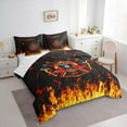 thumbnail image 3 of Feelyou Fire Fighter Bedding Comforter Set 7pcs for Teens, Firemen Sign King Bedding Sets, Honeycomb Geometric Bed Sheets, Lightweight Room Decor, 3 of 7