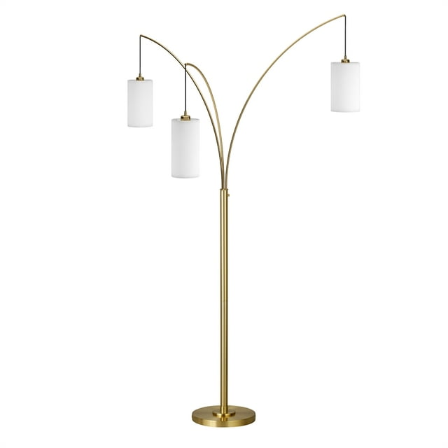 Henn&Hart 19" Brass Finish Metal/Fabric Floor Lamp
