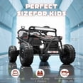 thumbnail image 3 of 36V Electric Ride On Car for Big Kids, 2 Seater 36V Powered Electric Ride on Toy with Rear Wheel Spring Suspension, Bluetooth, Music, Max 8.7 MPH, Kids Electric Vehicle for Boys Girls Ages 6+, Black, 3 of 8